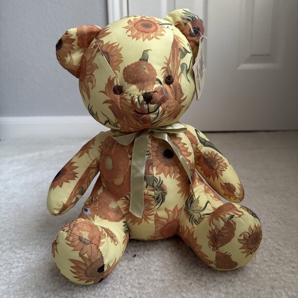 Van Gogh Other - Van Gogh Sunflower Stuffed Teddy Bear - The Art Institute Of Chicago 11 Inches